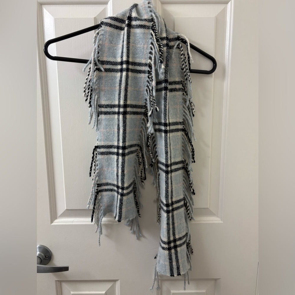 Designer Inspired Pink and Blue Plaid Scarf